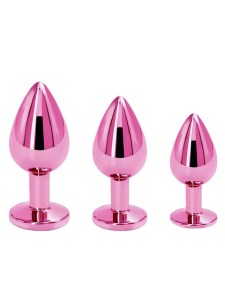 Metalni analni plug sa cirkonom u roze boji AT 1220-2